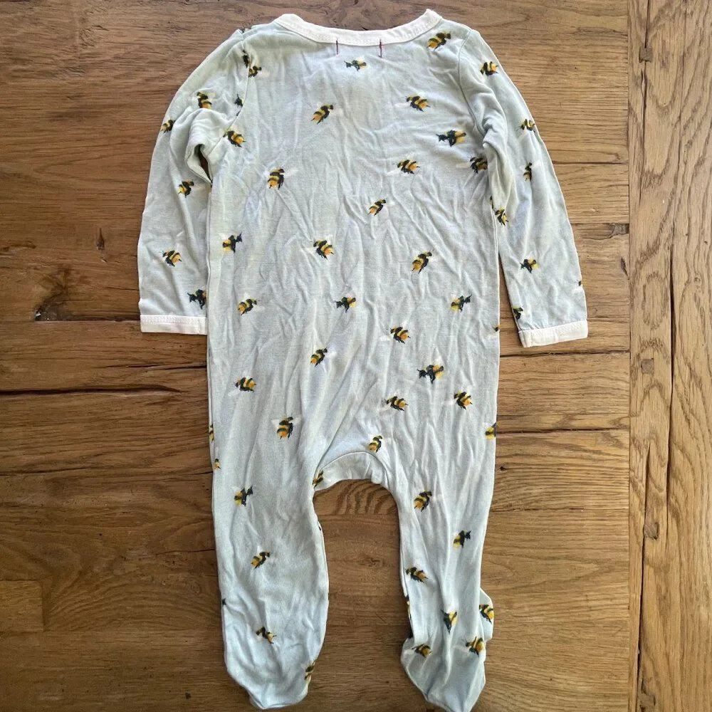 NWT! Milkbarn Bamboo Bumblebee Zipped Romper Footie Size 3-6M